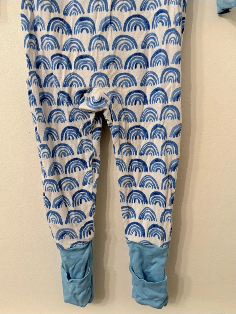 Little Sleepies Blue Rainbow Print Footed One-Piece Pajama